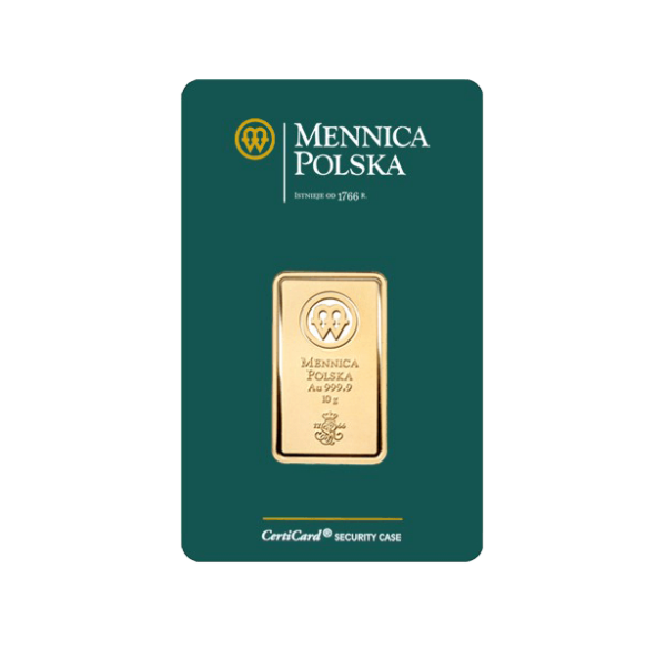 Sztabka Złota - Mennica Polska - 10 g