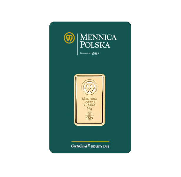 Sztabka Złota - Mennica Polska - 20 g