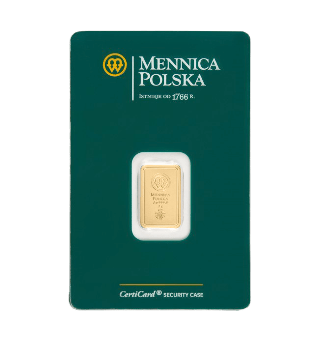 Sztabka Złota - Mennica Polska - 2 g